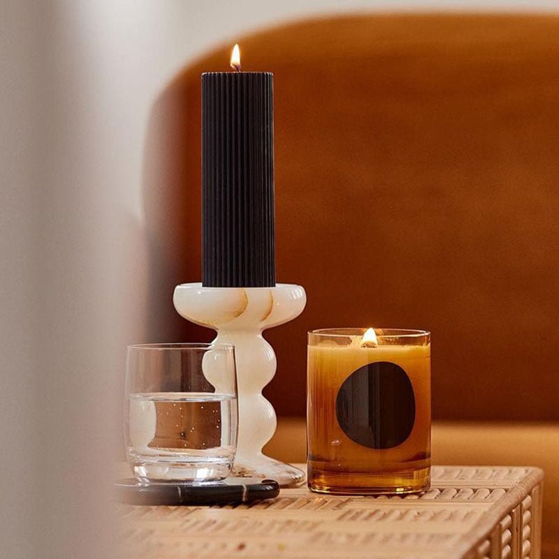 Totem jade Candle Holder
