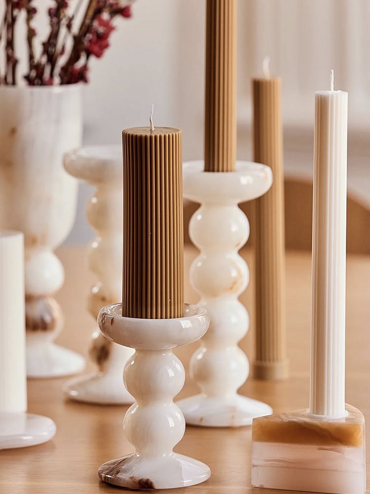 Totem jade Candle Holder