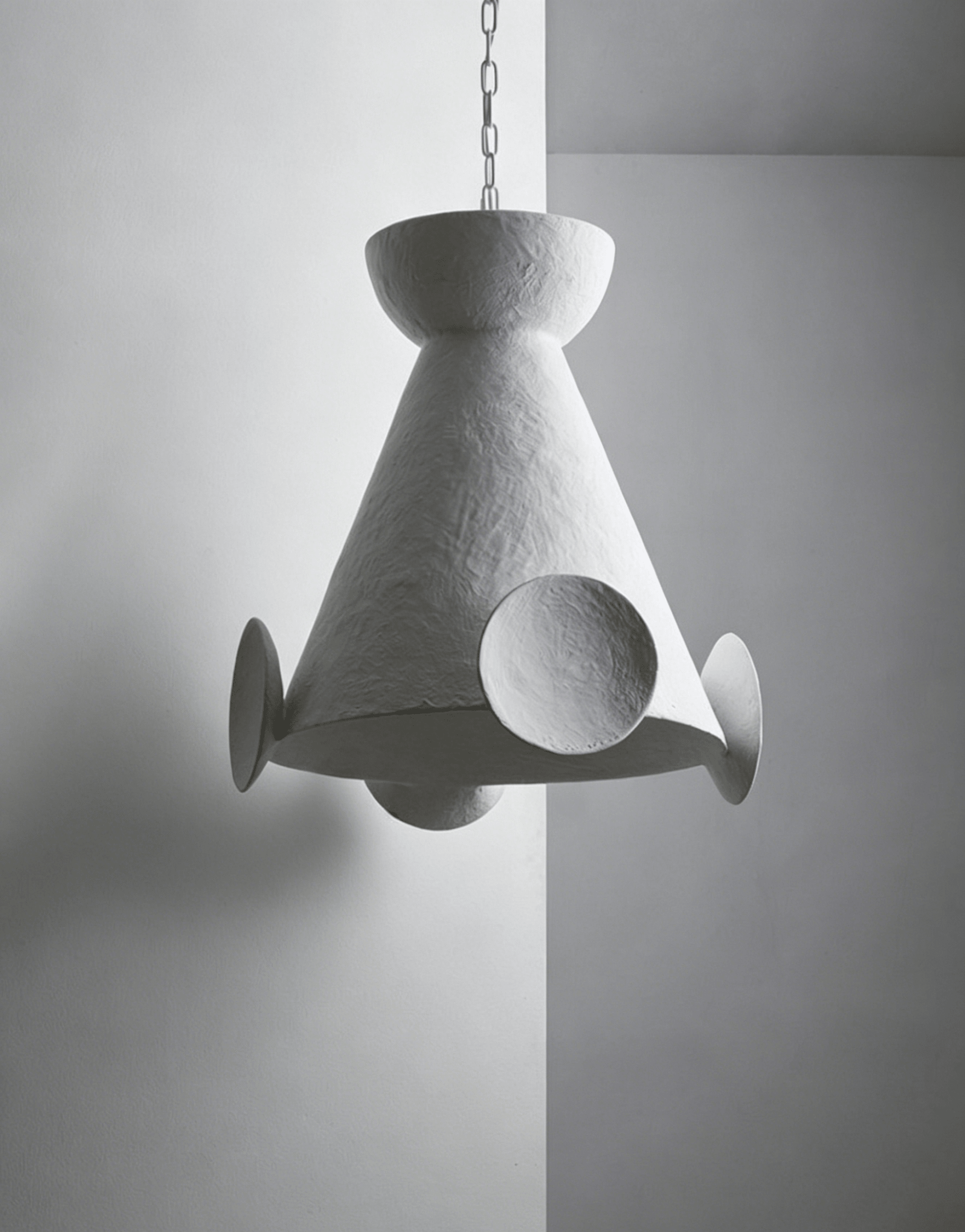 Sculptural Plaster Cone Pendant Lamp