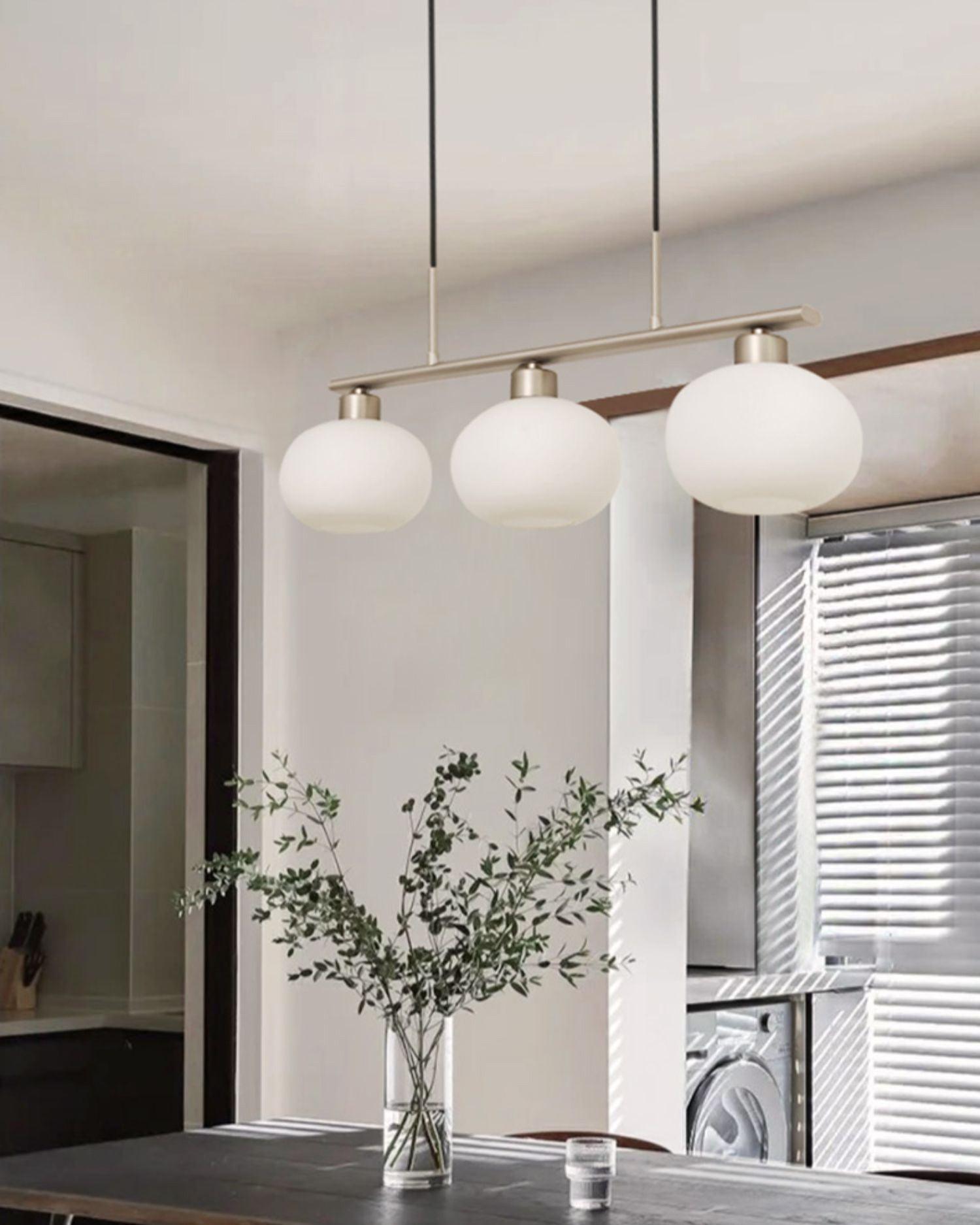Lustra Pendant Lamp 3-Light Globe Shaped Linear - Neutral Decor