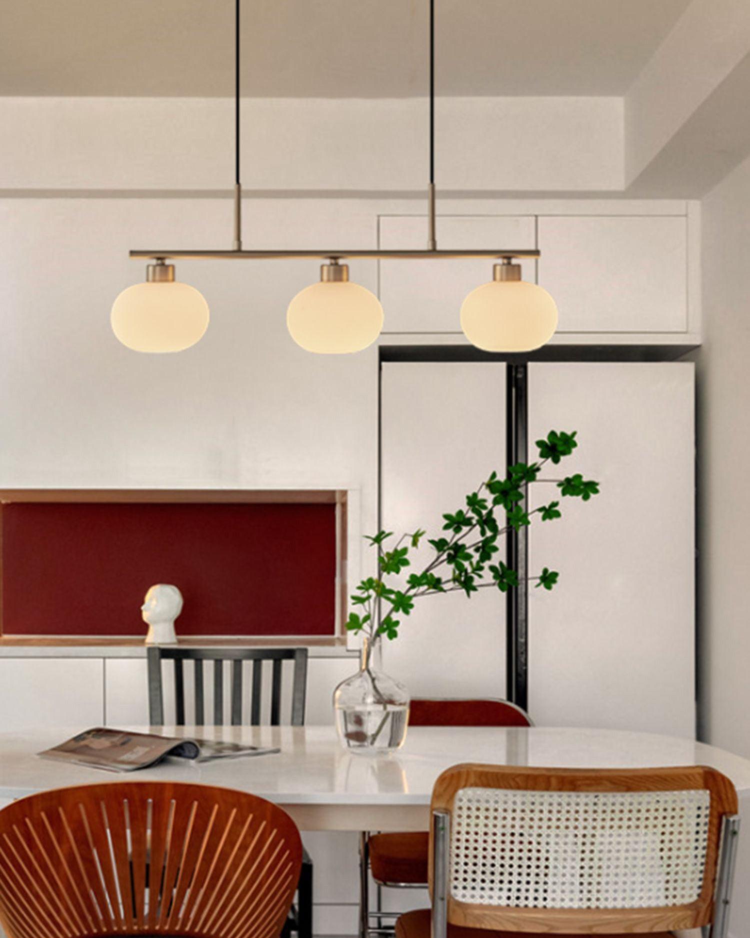 Lustra Pendant Lamp 3-Light Globe Shaped Linear - Neutral Decor