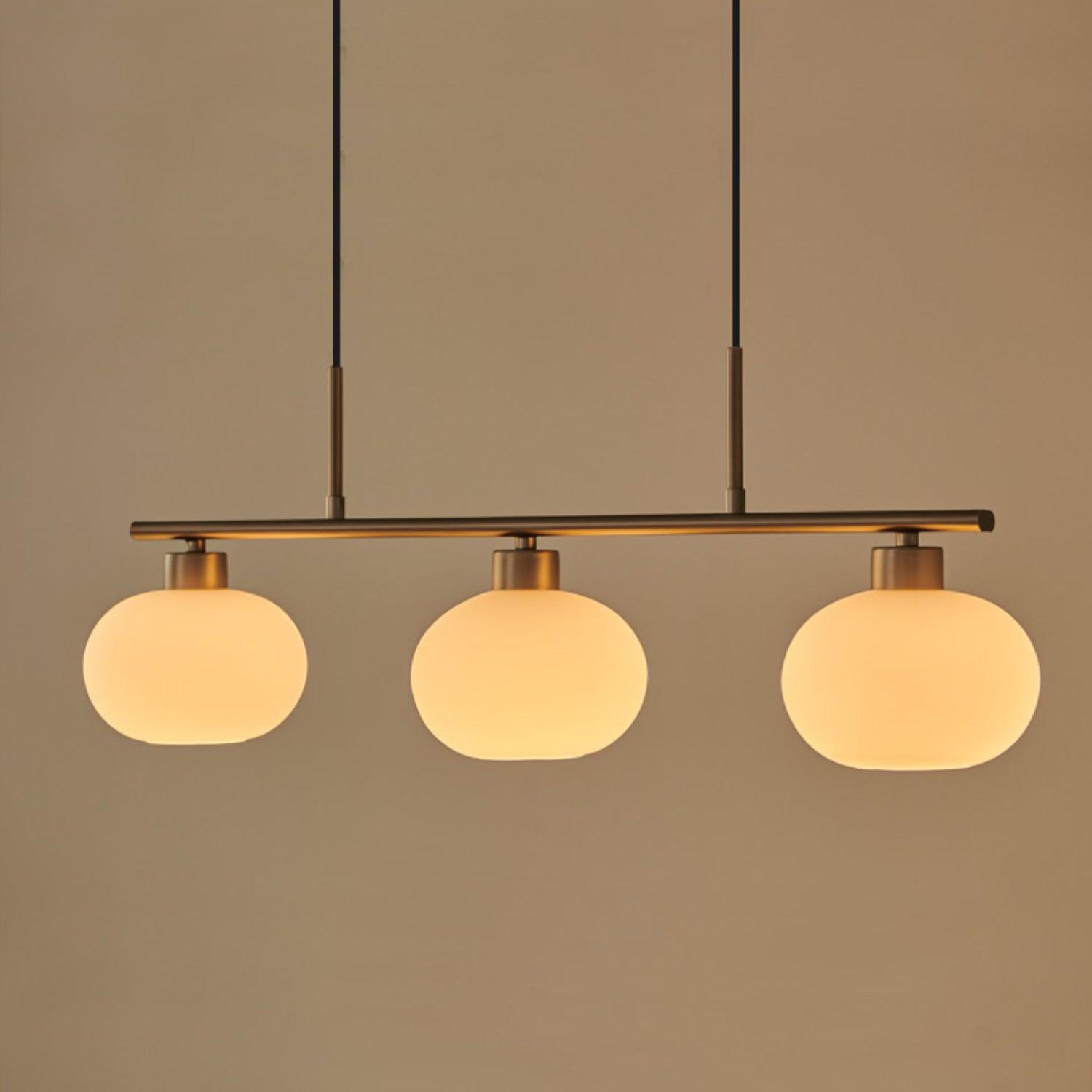 Lustra Pendant Lamp 3-Light Globe Shaped Linear - Neutral Decor