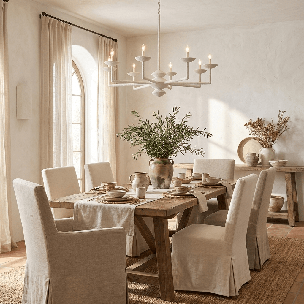 Sculptural Plaster Candelabra Chandelier