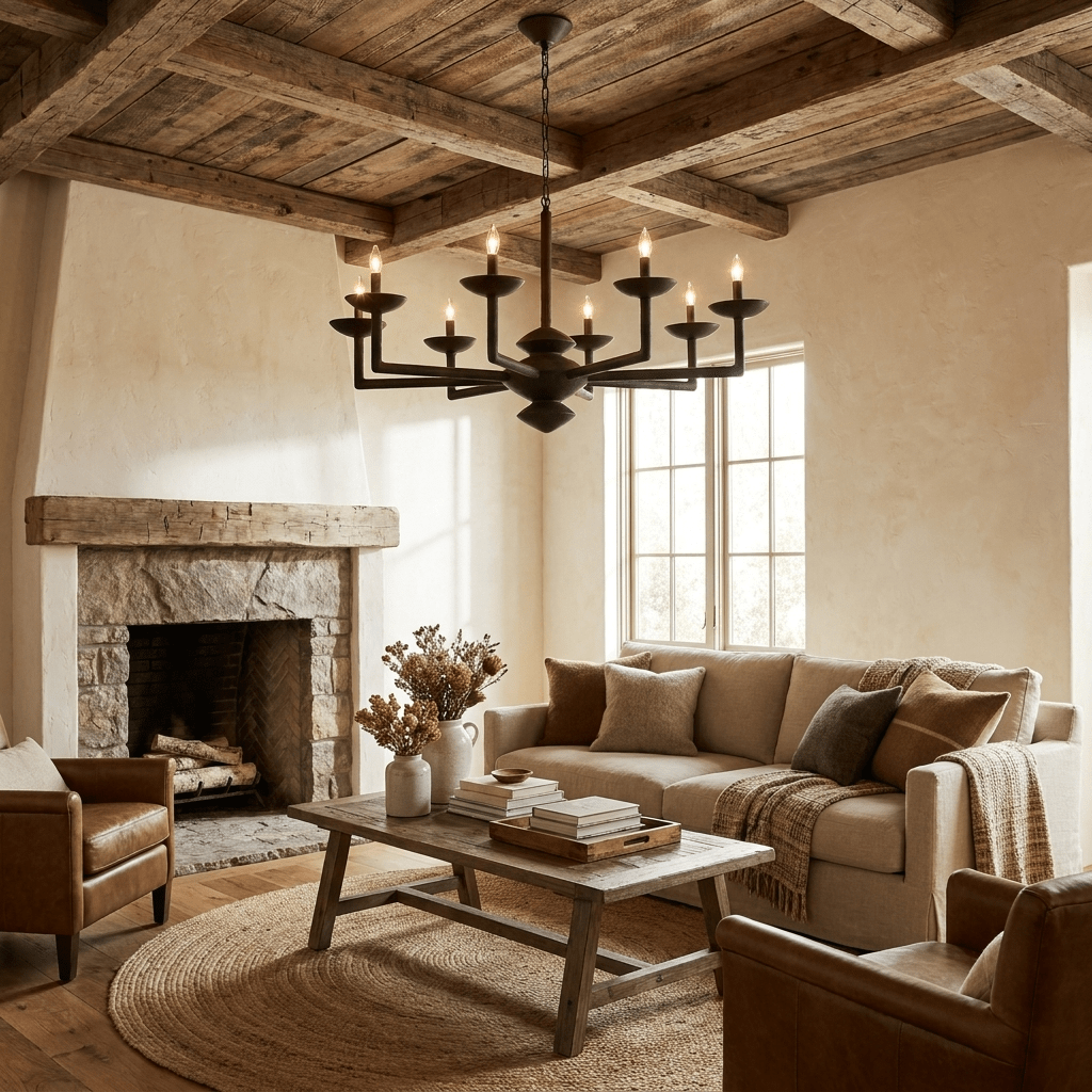 Sculptural Plaster Candelabra Chandelier