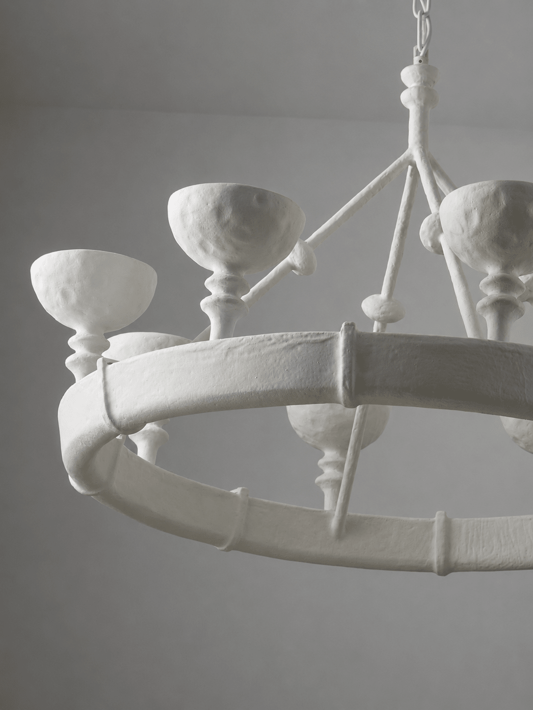 Sculptural Plaster Chalice Chandelier