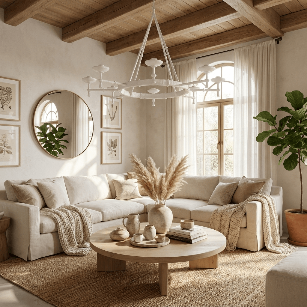 Sculptural Plaster Chalice Chandelier