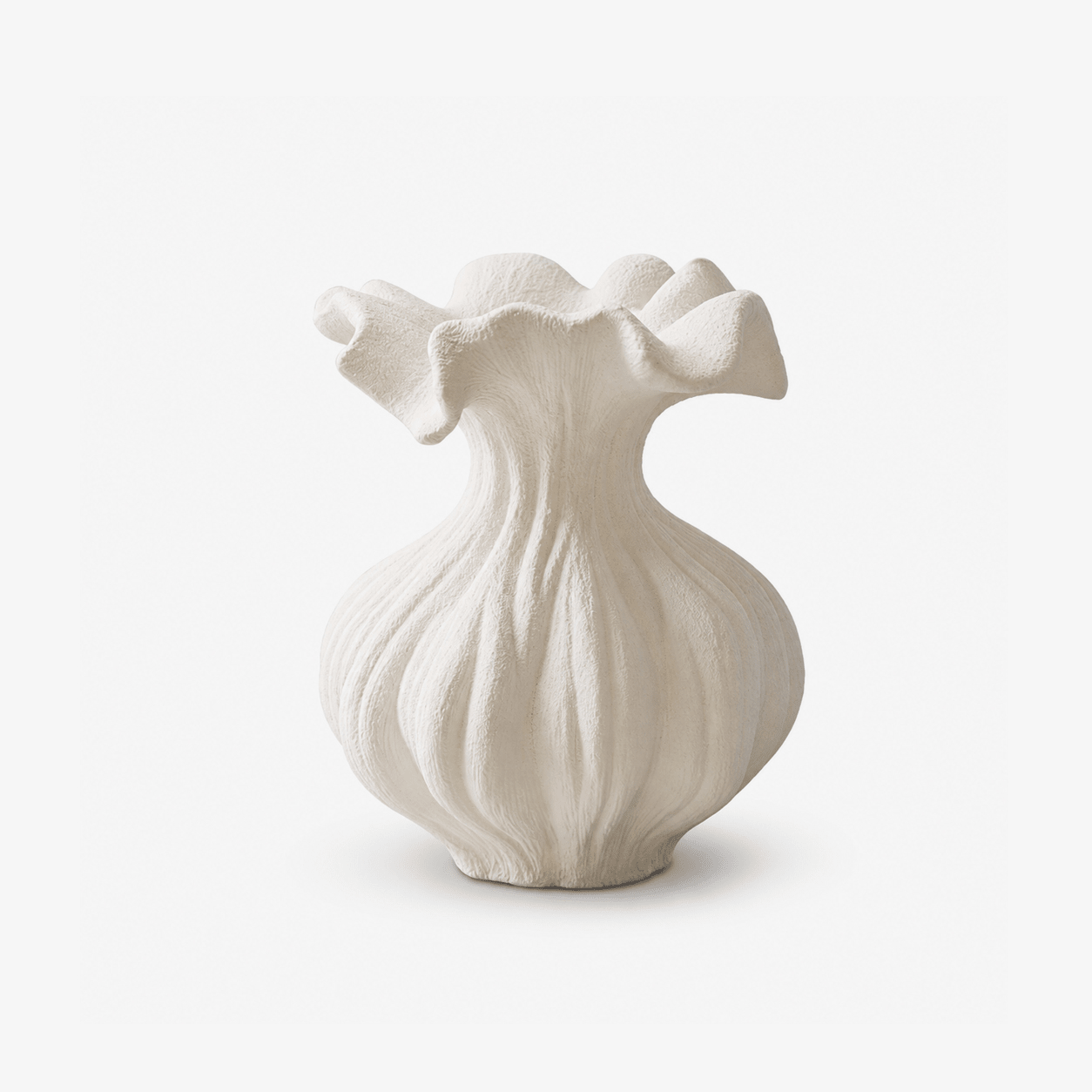 Sculptural Sand Texture Ivory Vase