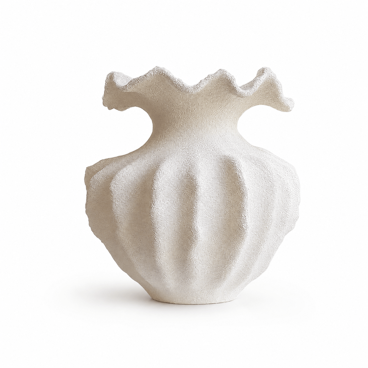 Sculptural Sand Texture Ivory Vase