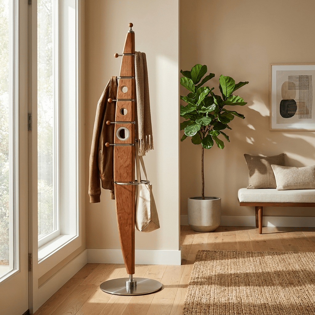 Sculptural Wood Coat Tree