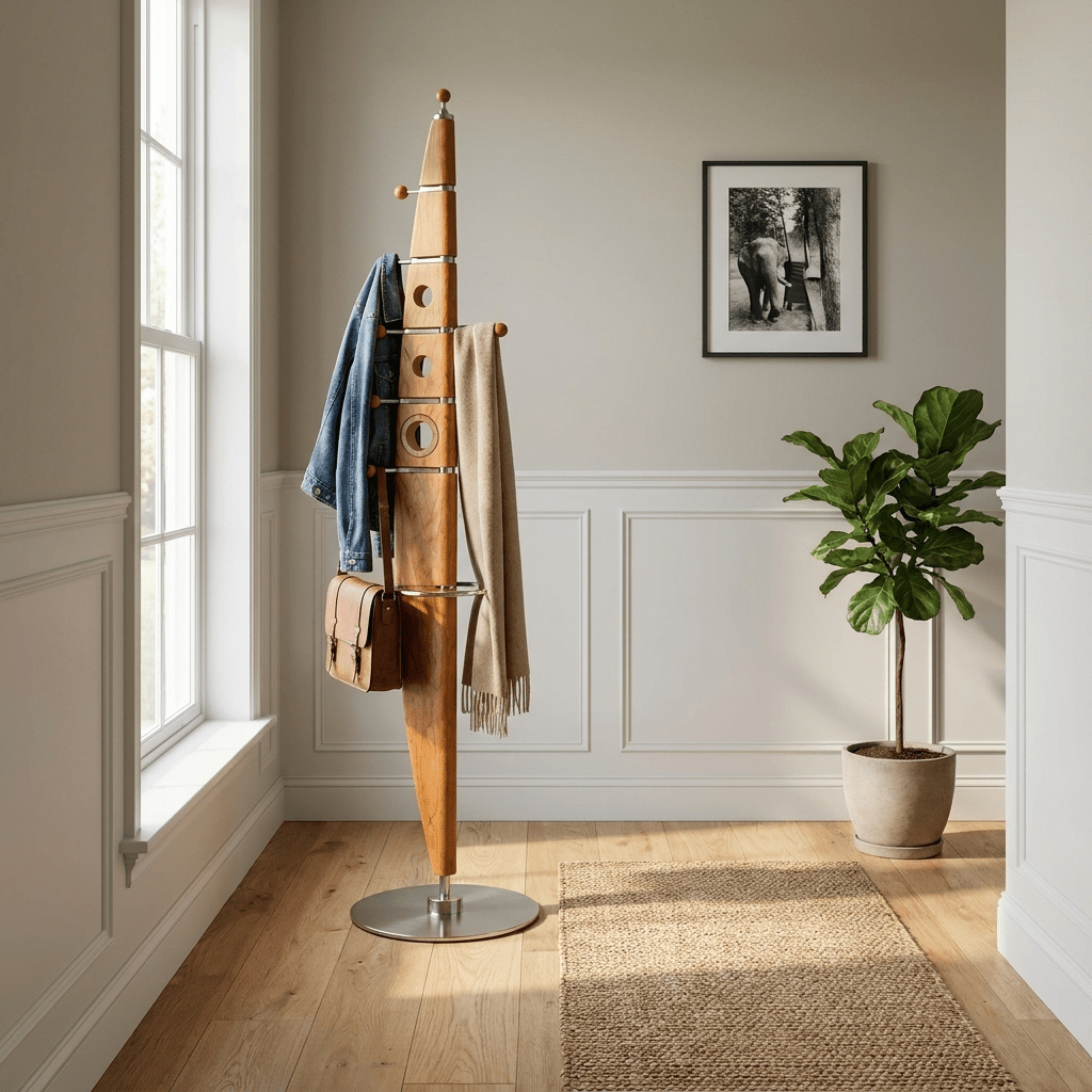 Sculptural Wood Coat Tree