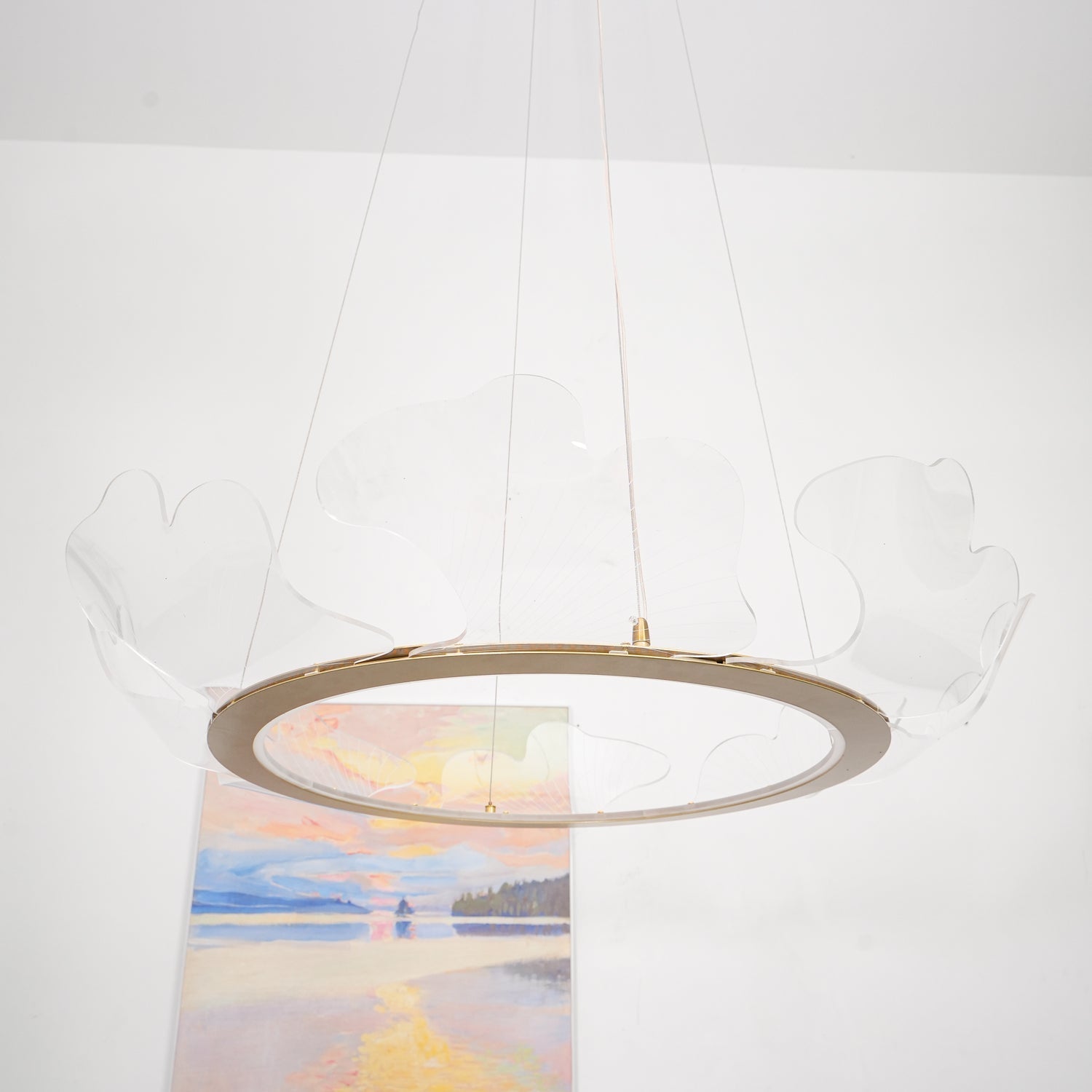 Lucisora Pendant Lamp Frosted Acrylic Floral Ring