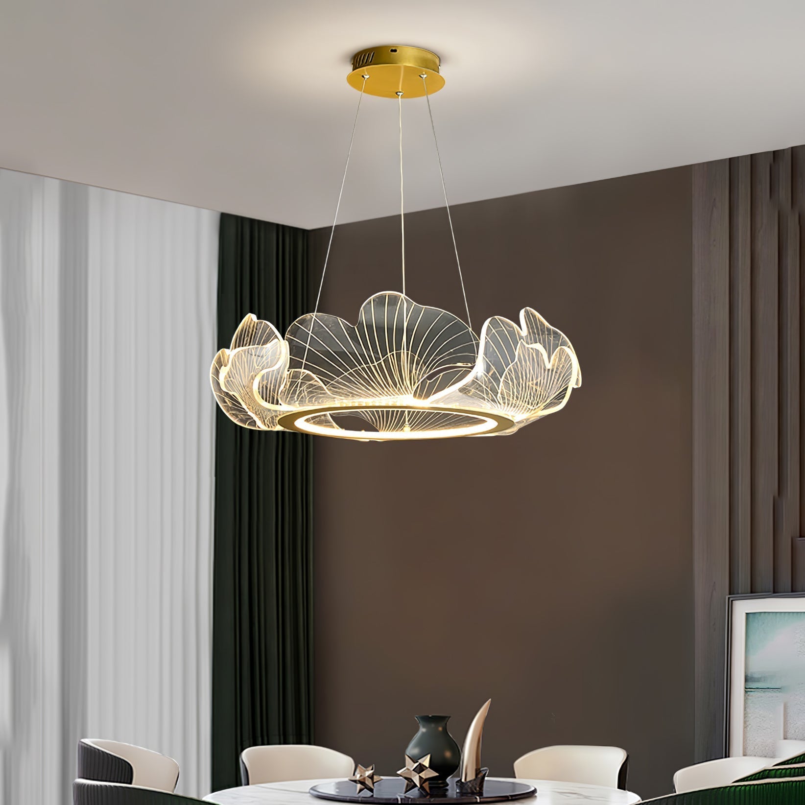 Lucisora Pendant Lamp Frosted Acrylic Floral Ring