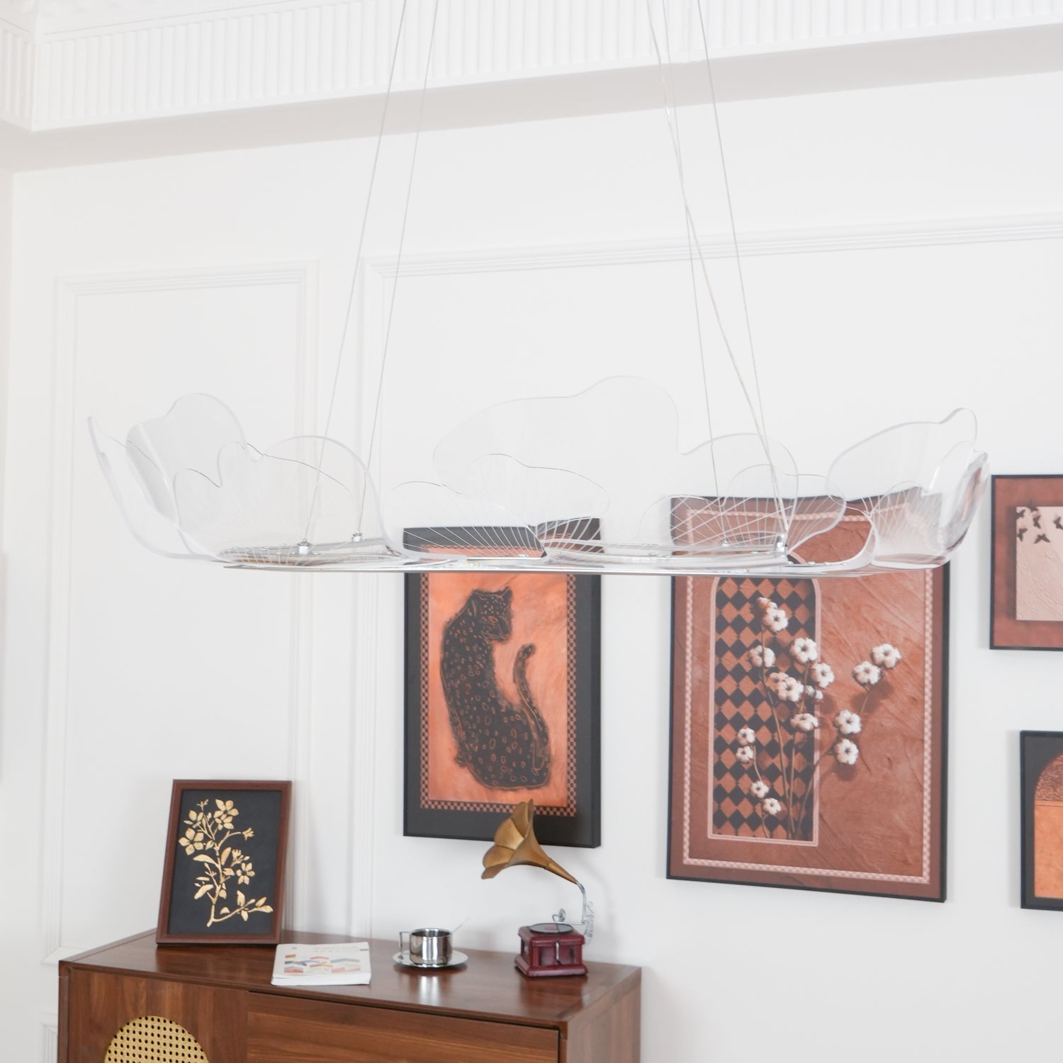 Lucisora Pendant Lamp Frosted Acrylic Floral Ring