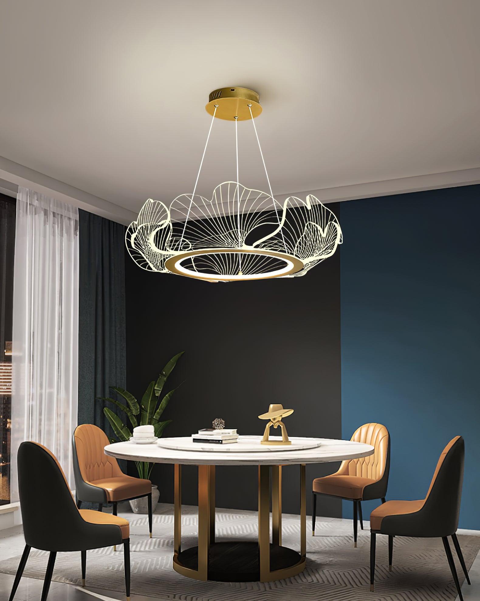 Lucisora Pendant Lamp Frosted Acrylic Floral Ring