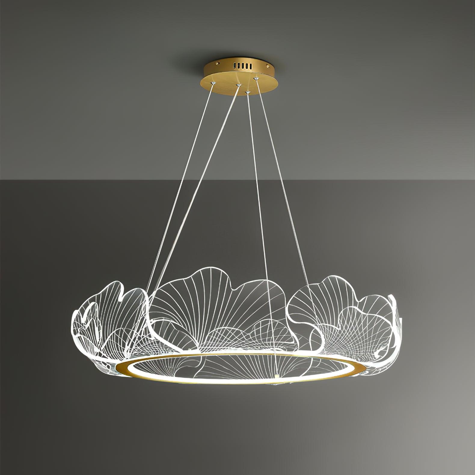 Lucisora Pendant Lamp Frosted Acrylic Floral Ring