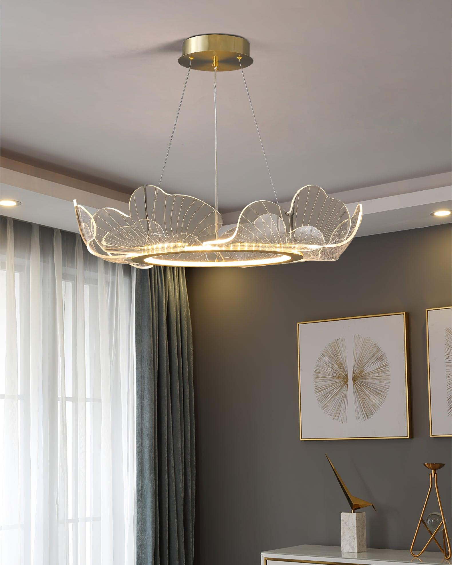Lucisora Pendant Lamp Frosted Acrylic Floral Ring