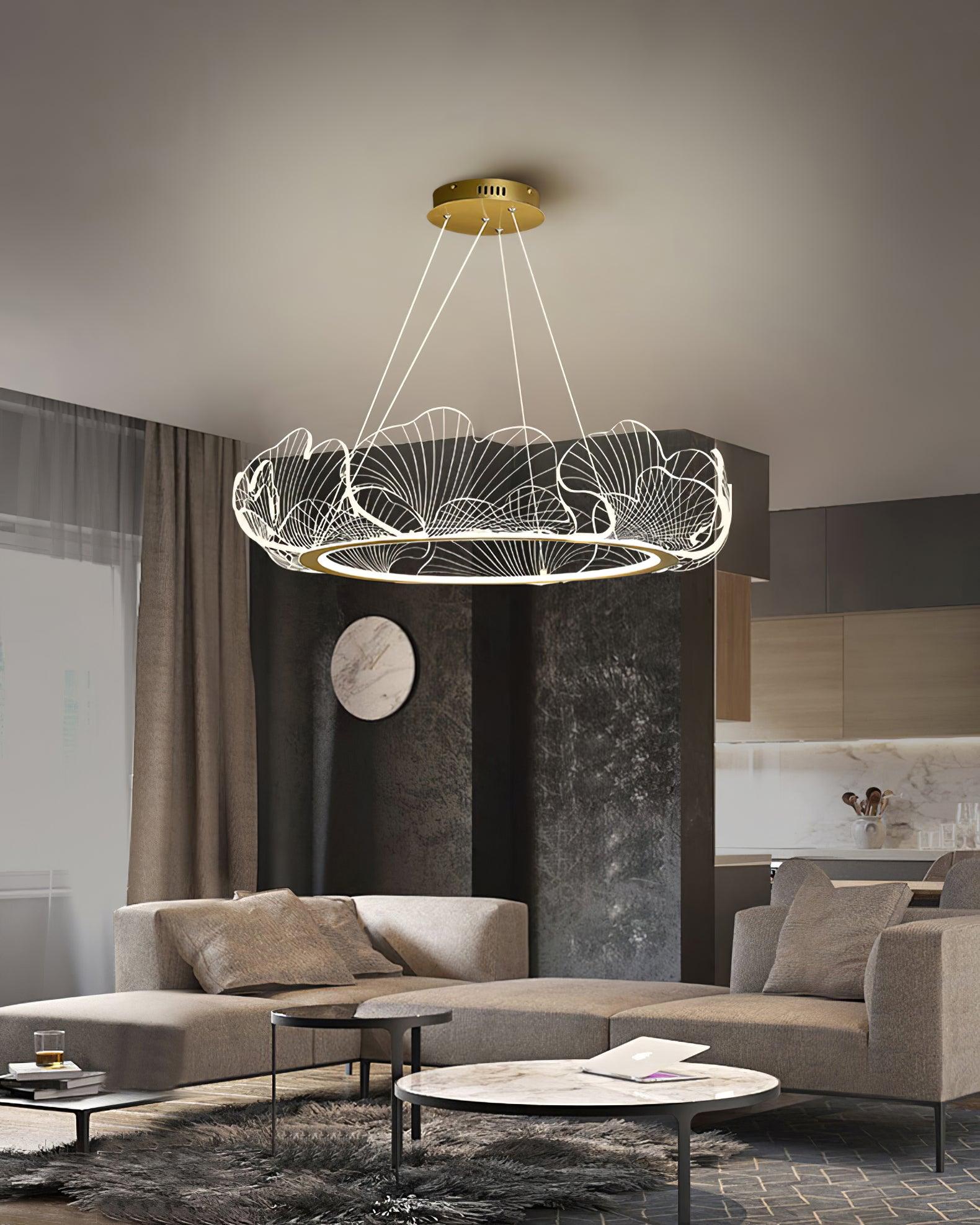 Lucisora Pendant Lamp Frosted Acrylic Floral Ring