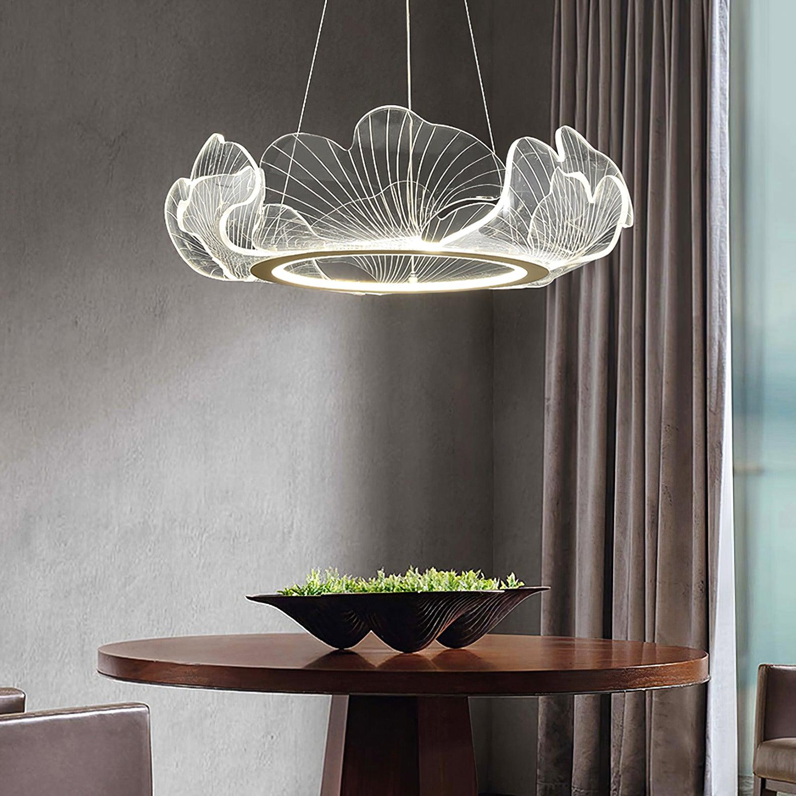 Lucisora Pendant Lamp Frosted Acrylic Floral Ring