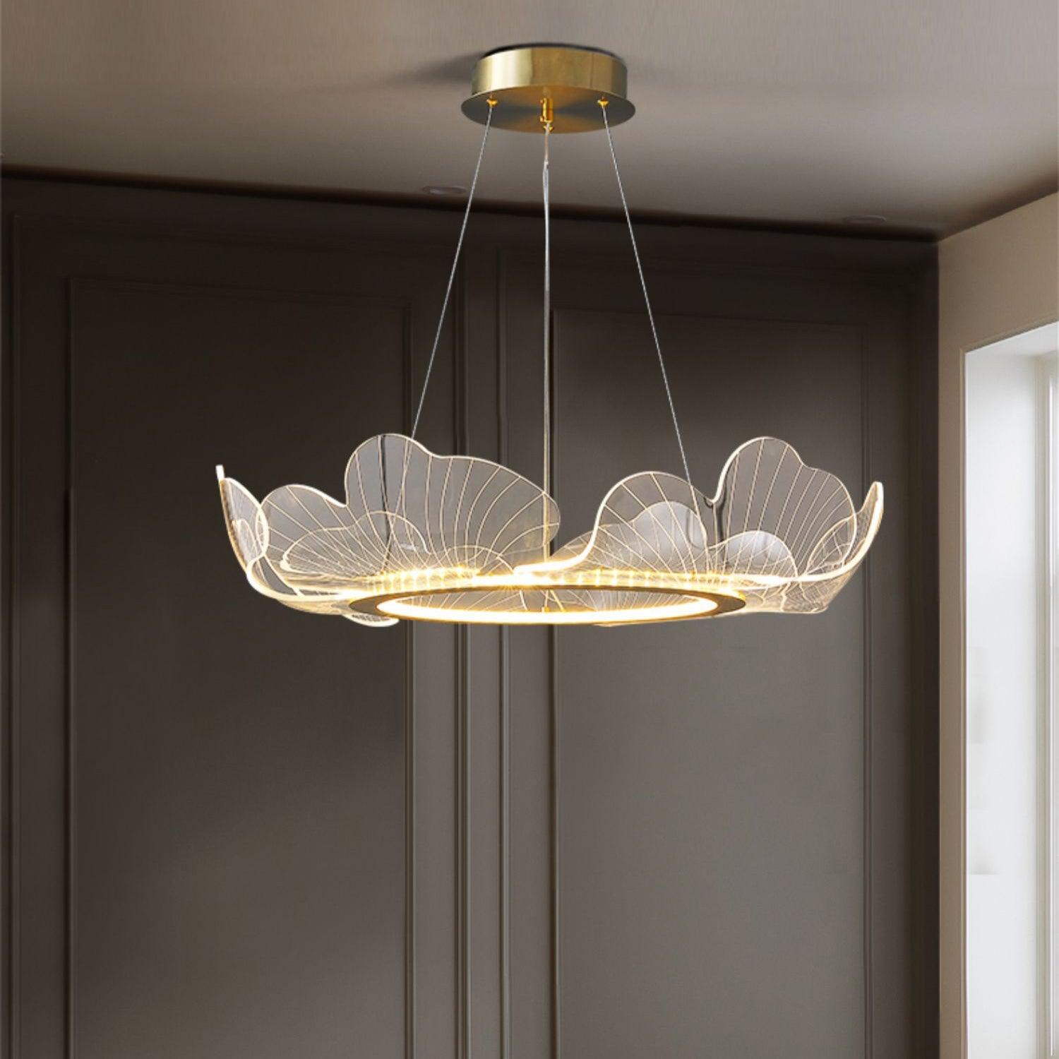 Lucisora Pendant Lamp Frosted Acrylic Floral Ring