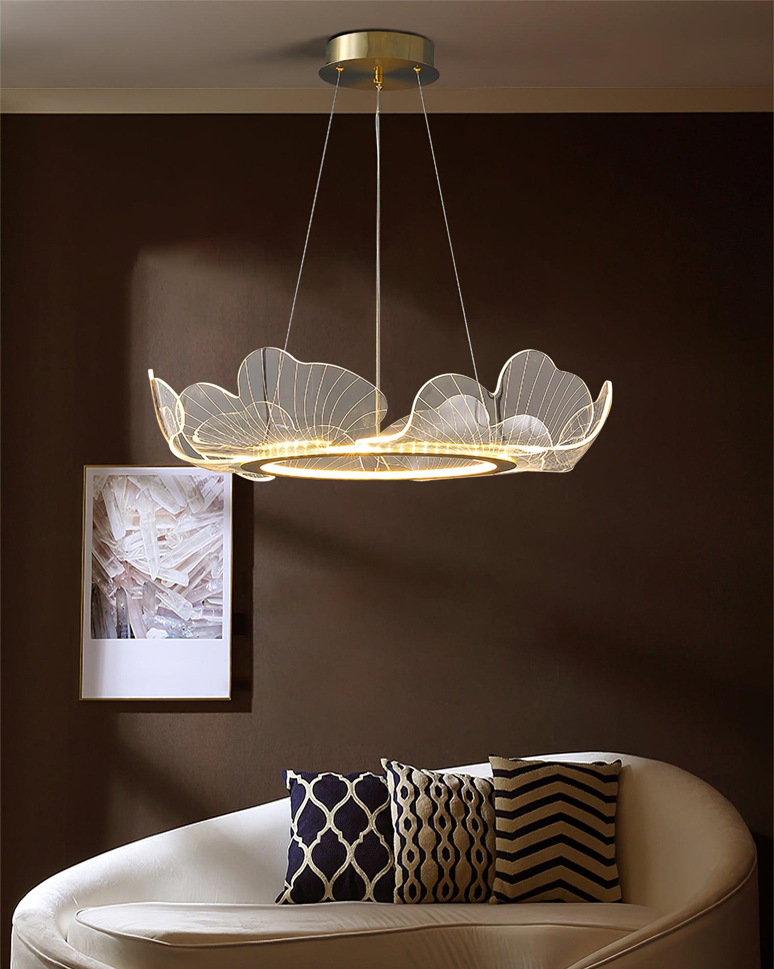 Lucisora Pendant Lamp Frosted Acrylic Floral Ring