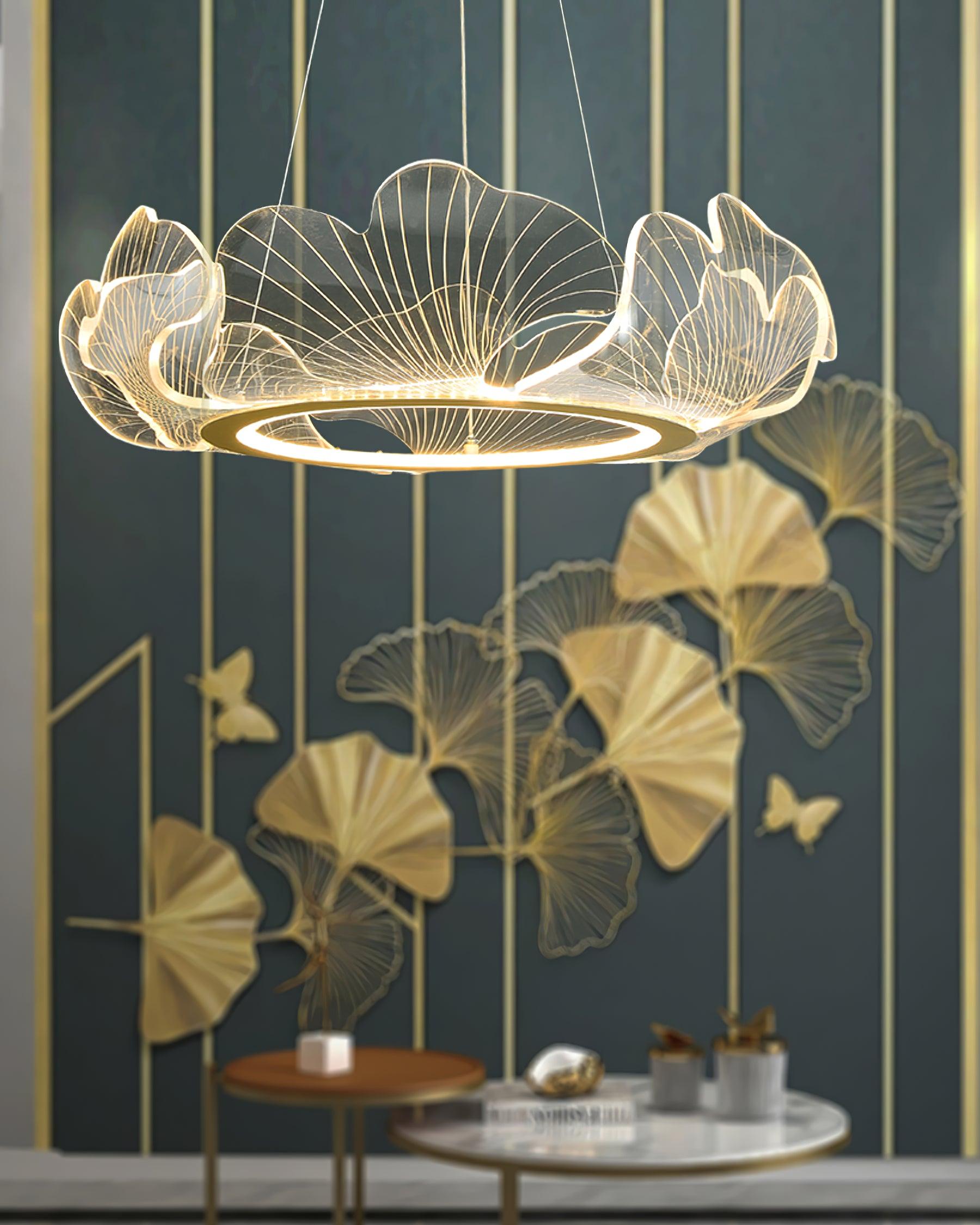 Lucisora Pendant Lamp Frosted Acrylic Floral Ring