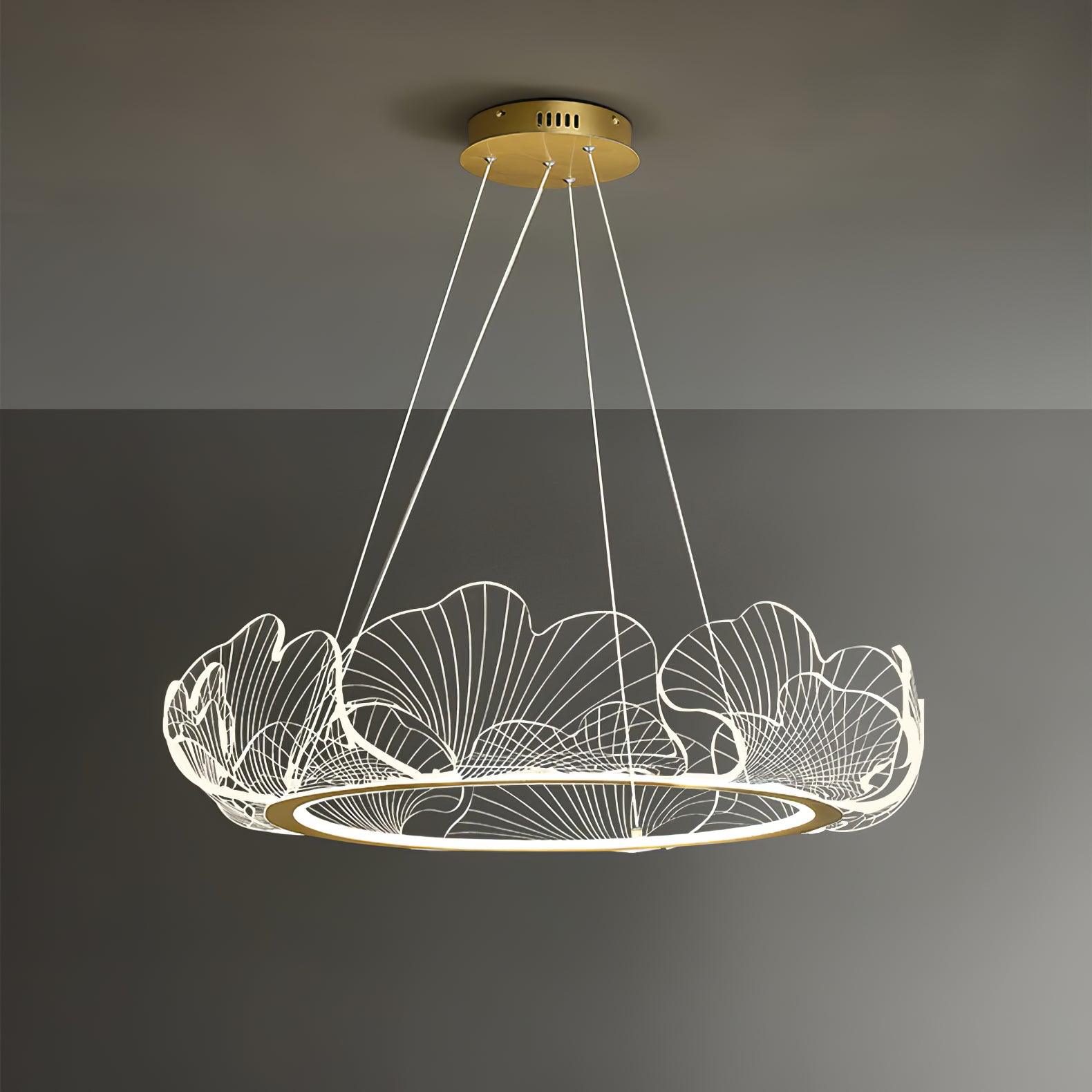 Lucisora Pendant Lamp Frosted Acrylic Floral Ring