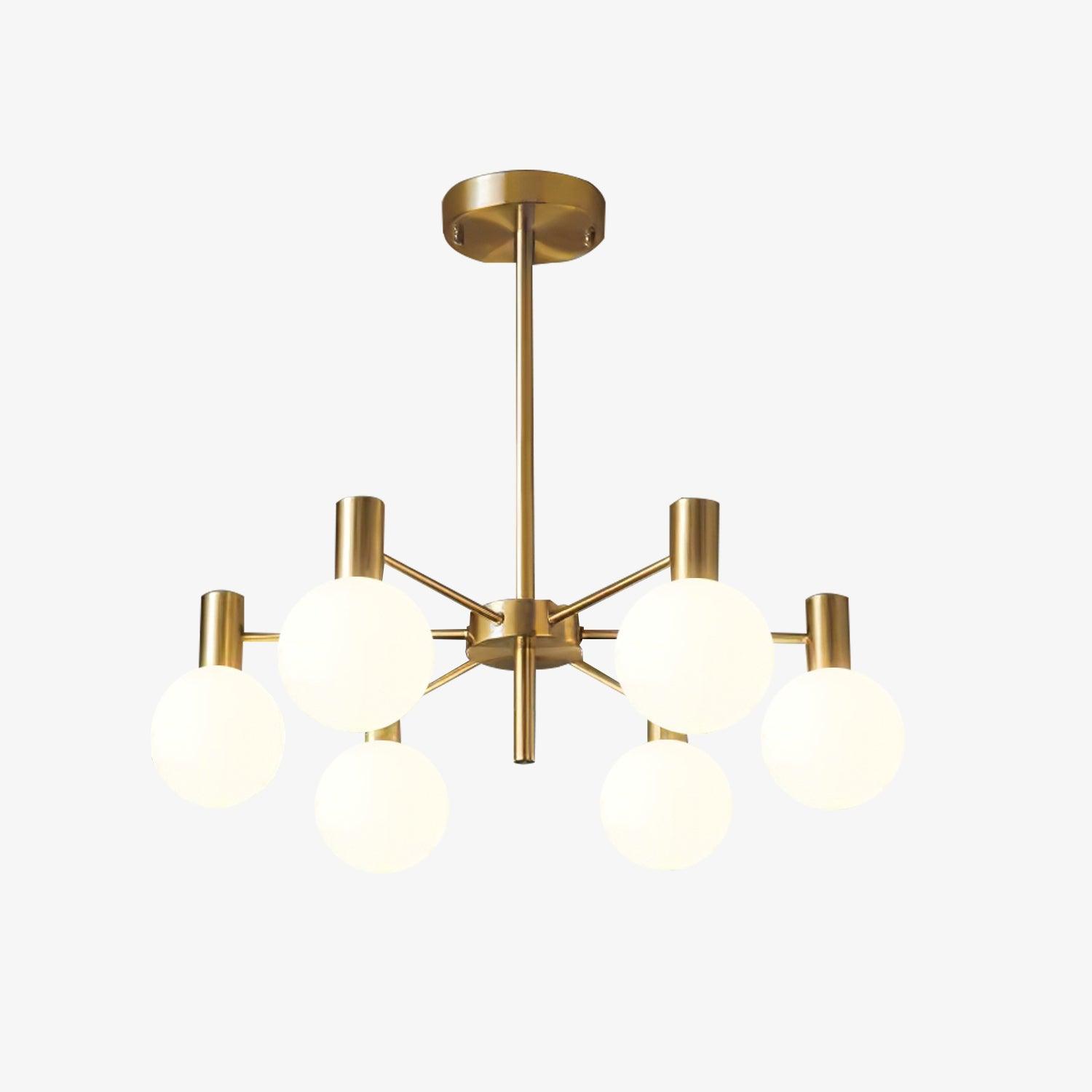 Veloiel Chandelier Globe Glass Gold Frame Modern