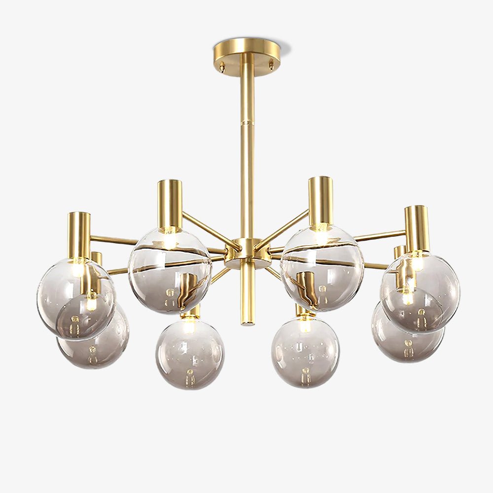 Veloiel Chandelier Globe Glass Gold Frame Modern
