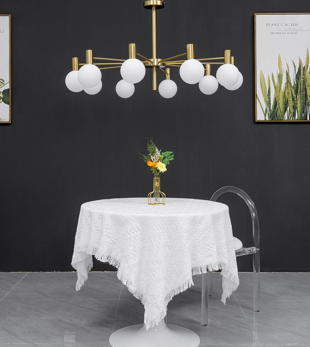 Veloiel Chandelier Globe Glass Gold Frame Modern