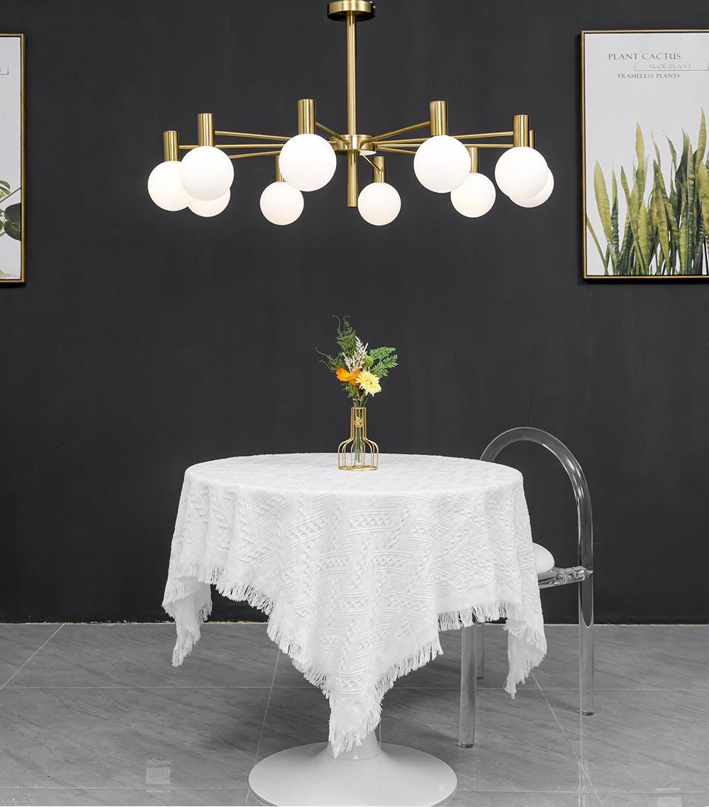 Veloiel Chandelier Globe Glass Gold Frame Modern