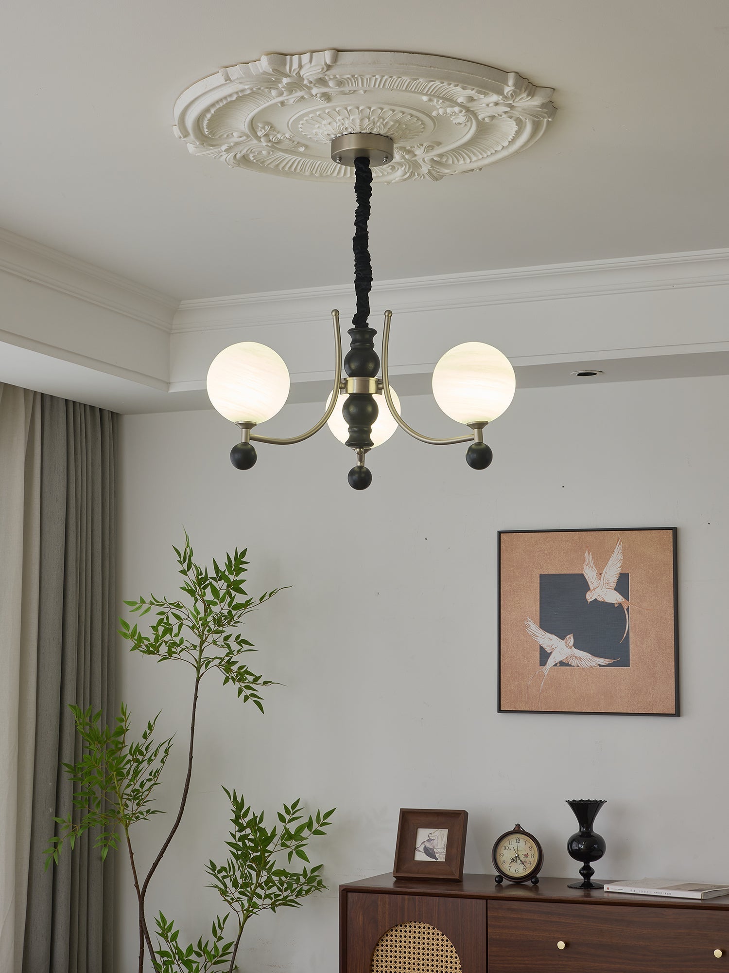 Serenus Traditional Sphere Wood Chandelier