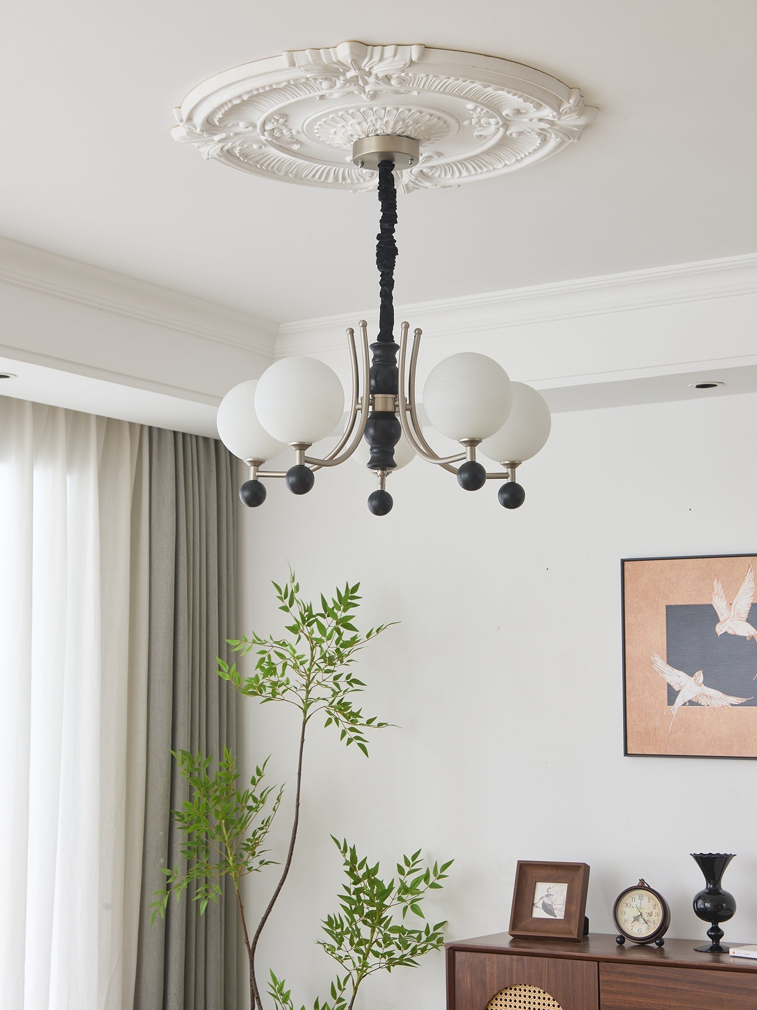 Serenus Traditional Sphere Wood Chandelier