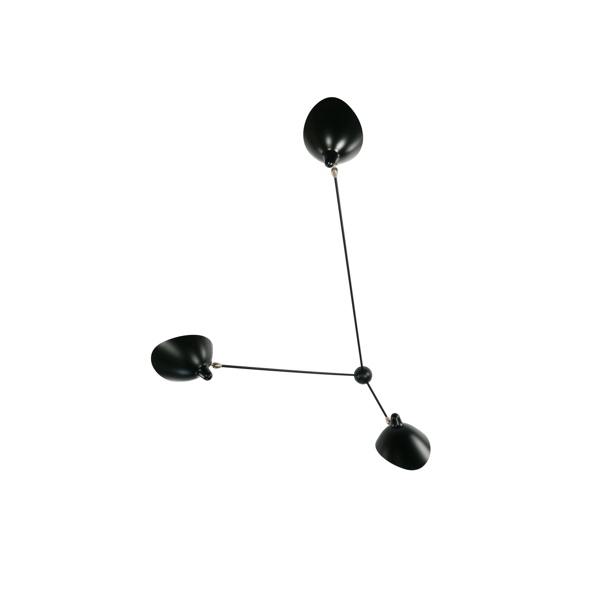 Elaoraine Ceiling Lamp Three Arm Black Sculptural