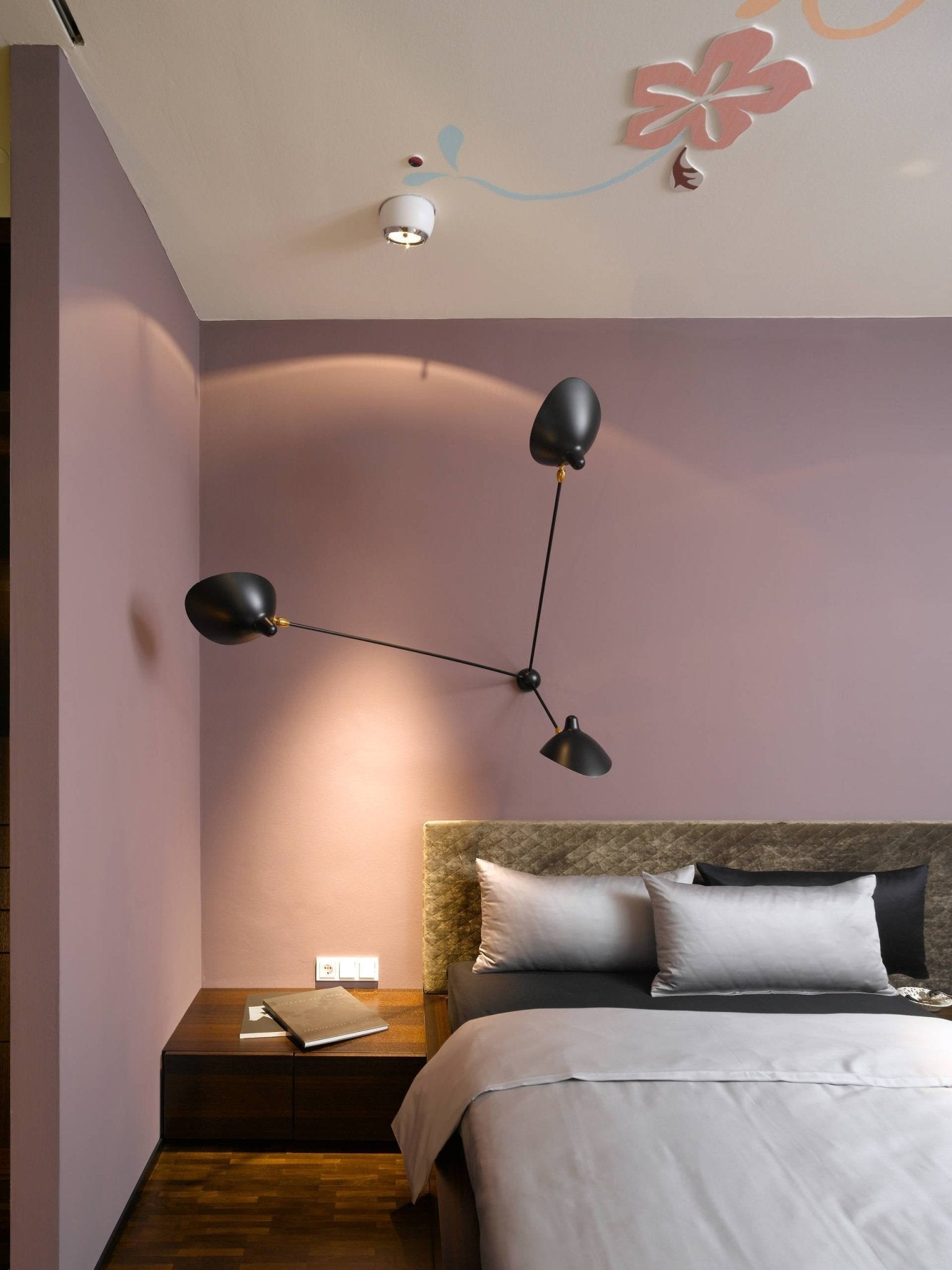 Elaoraine Ceiling Lamp Three Arm Black Sculptural