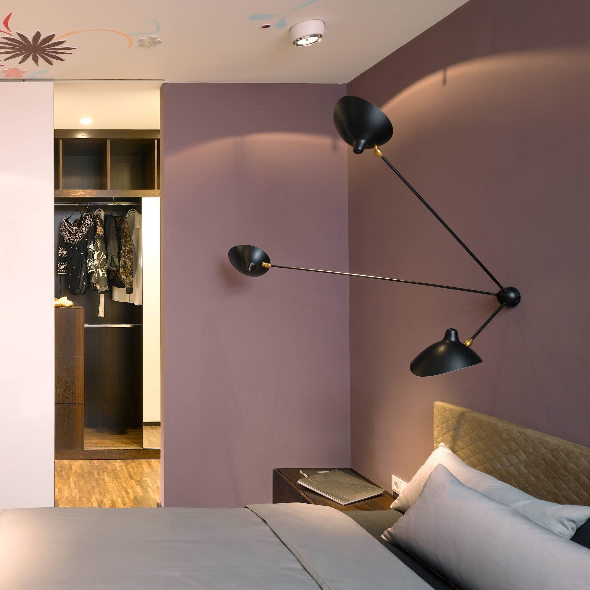 Elaoraine Ceiling Lamp Three Arm Black Sculptural