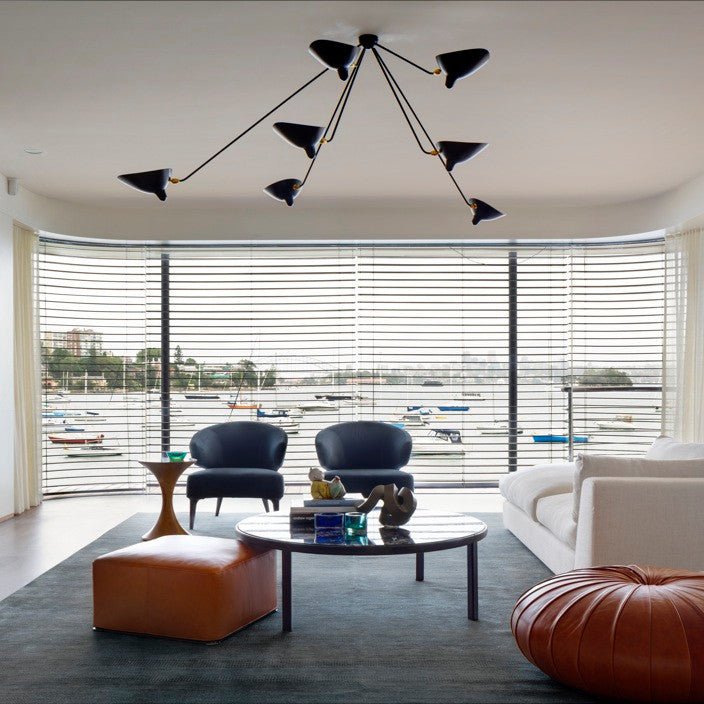 Elaoraine Ceiling Lamp Three Arm Black Sculptural