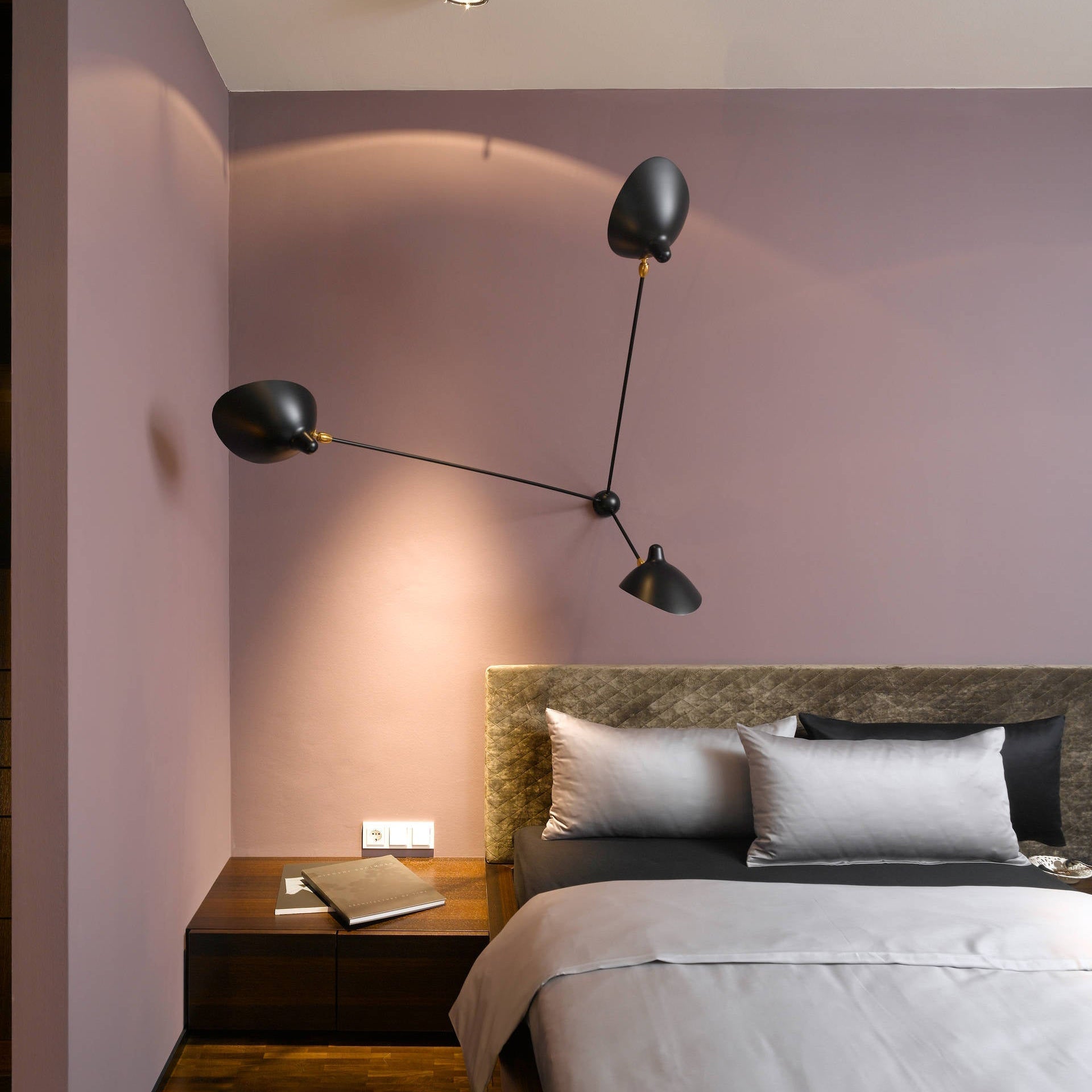 Elaoraine Ceiling Lamp Three Arm Black Sculptural