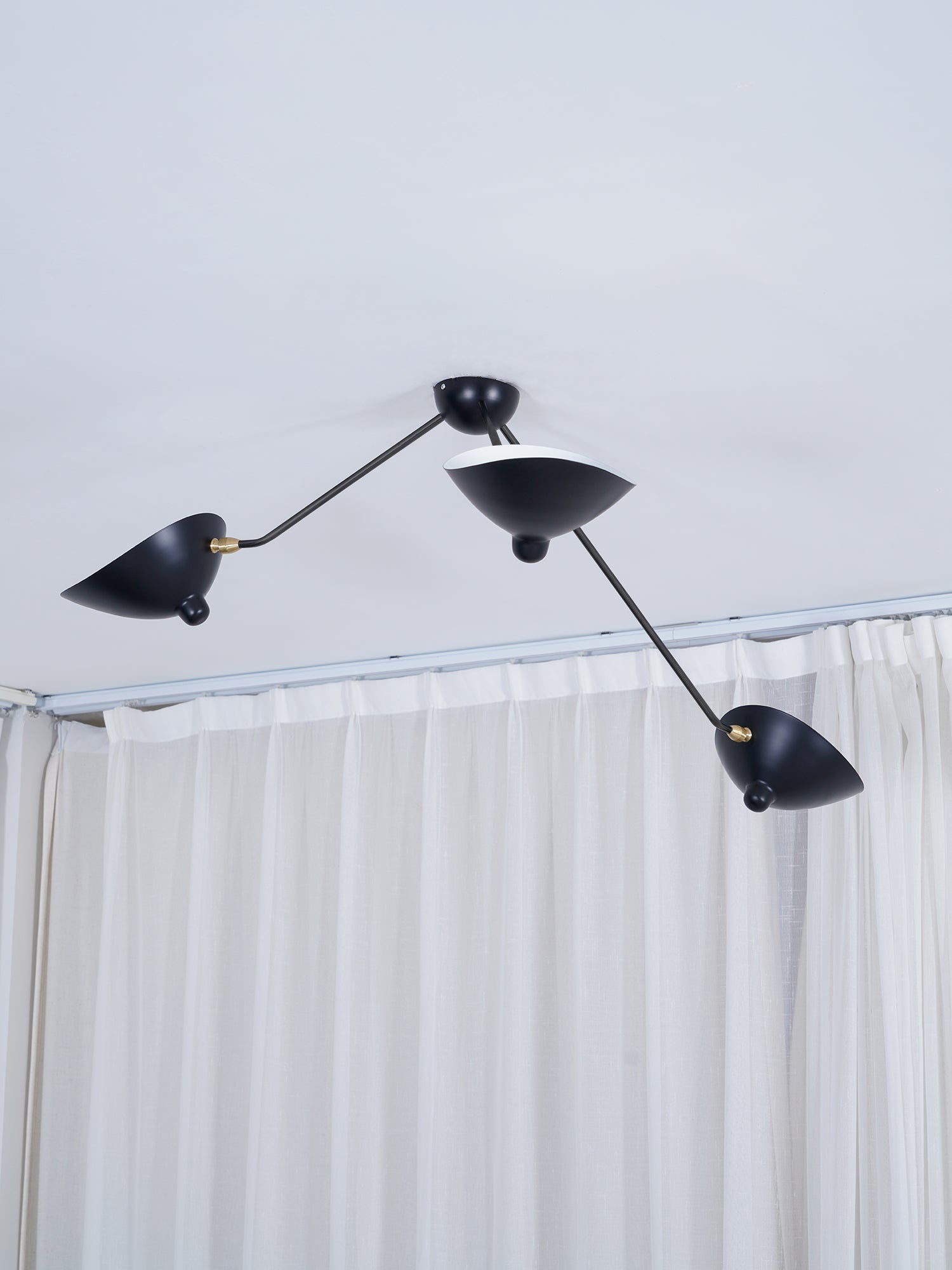 Elaoraine Ceiling Lamp Three Arm Black Sculptural