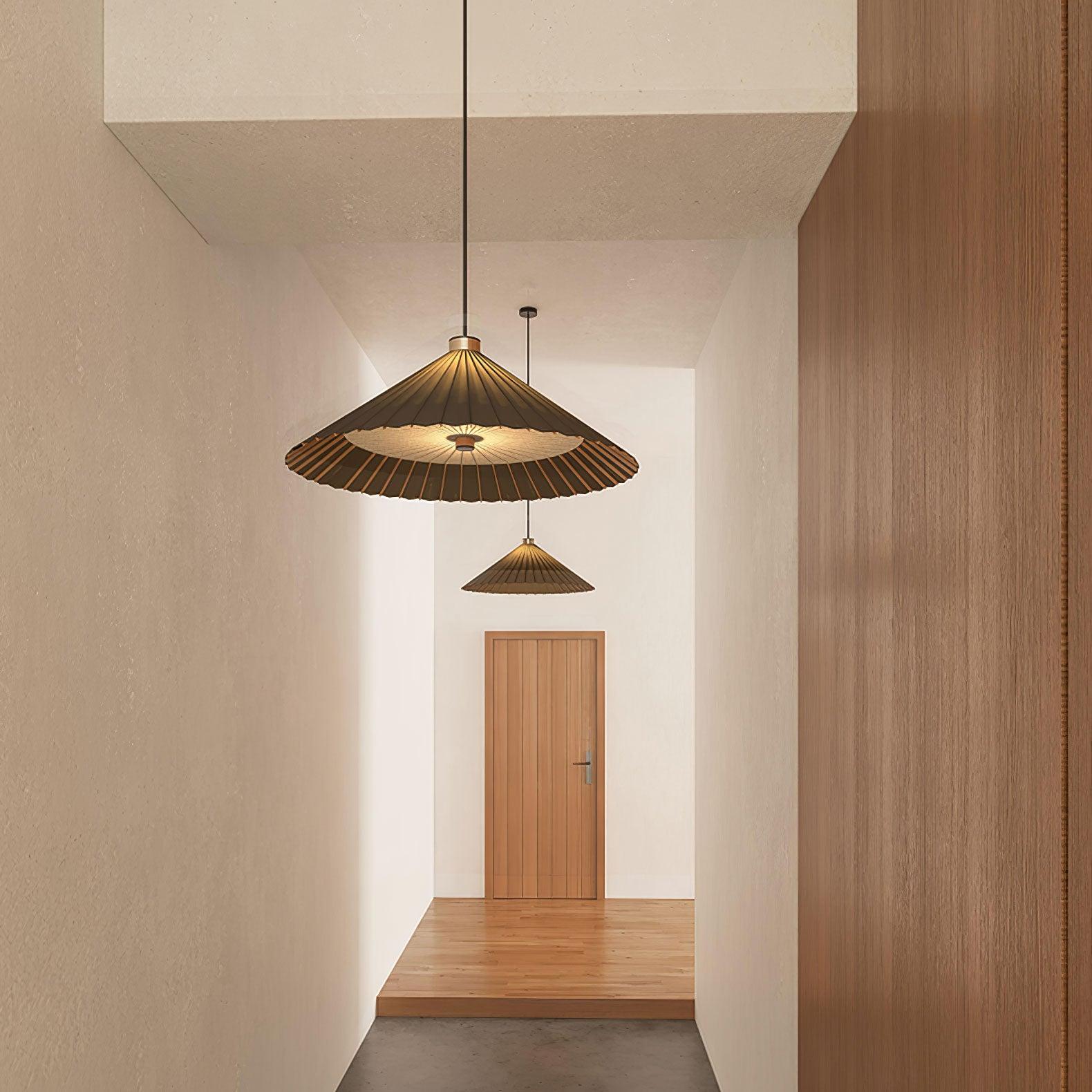 Nirixel Pendant Lamp Paper Umbrella Pleated Dining Room