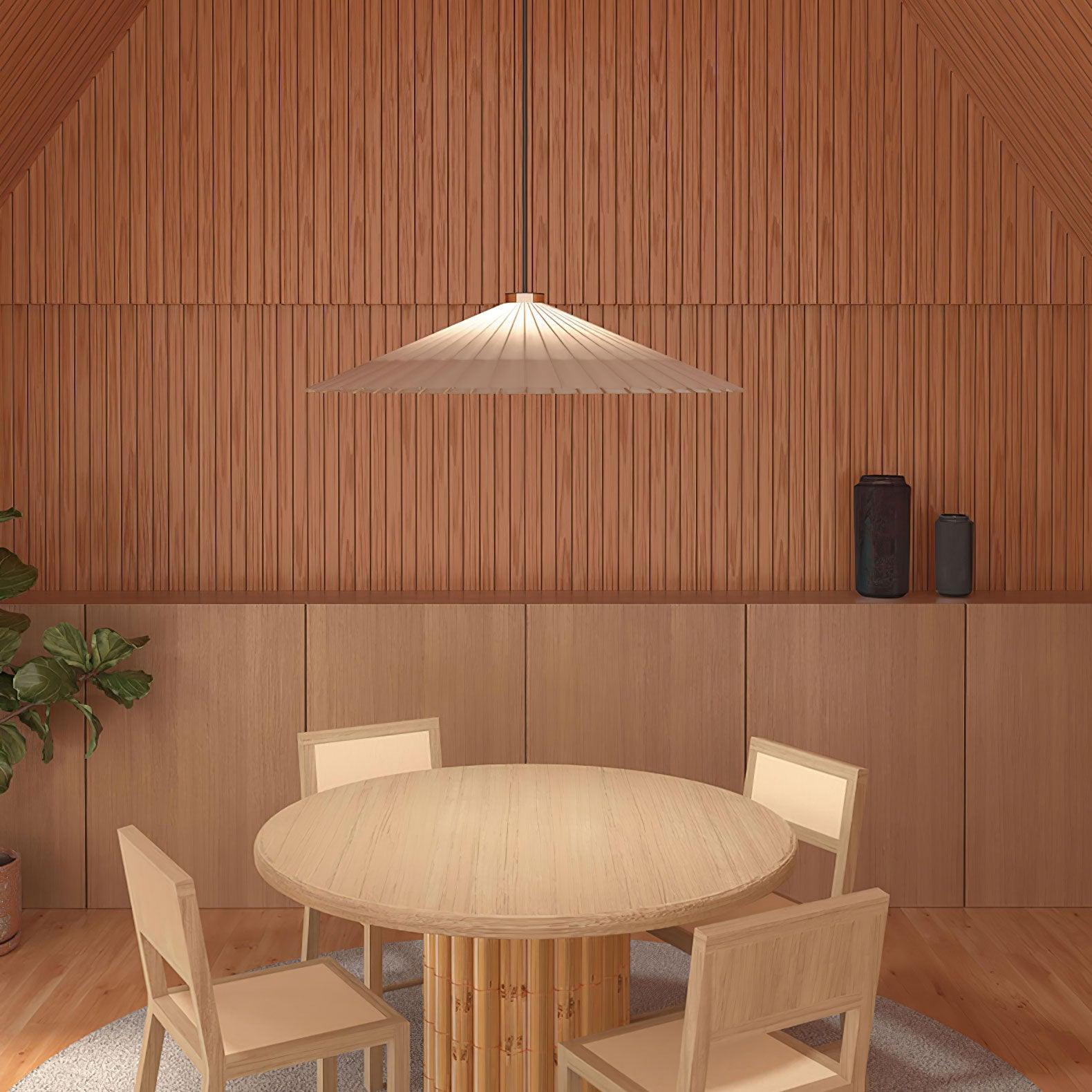 Nirixel Pendant Lamp Paper Umbrella Pleated Dining Room