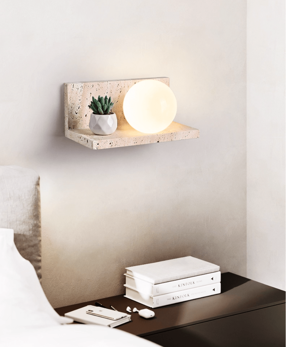 Vanthel Shelf Travertine Sconce