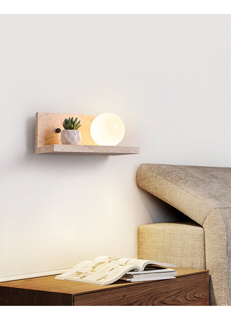 Vanthel Shelf Travertine Sconce