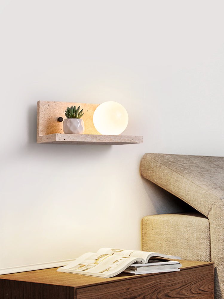 Vanthel Shelf Travertine Sconce
