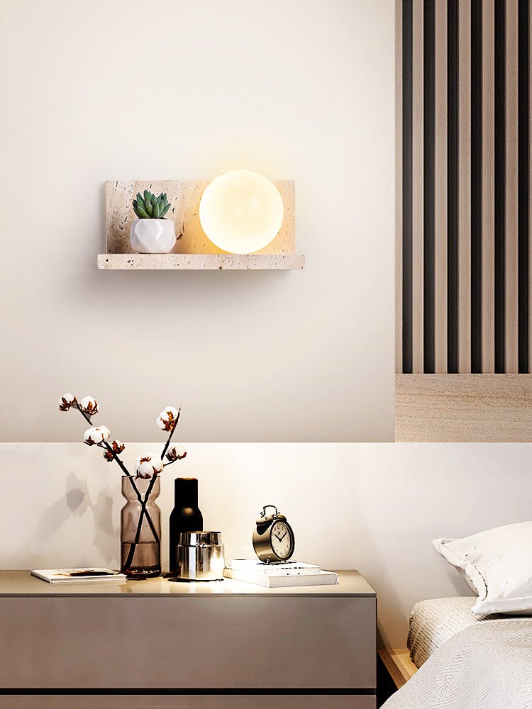 Vanthel Shelf Travertine Sconce