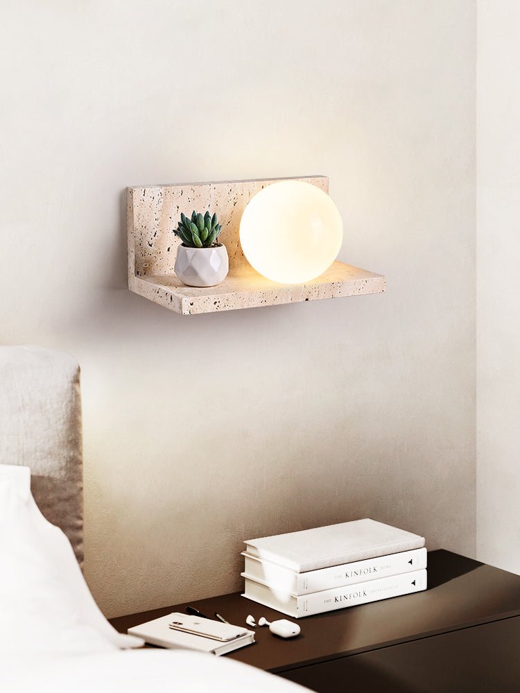 Vanthel Shelf Travertine Sconce