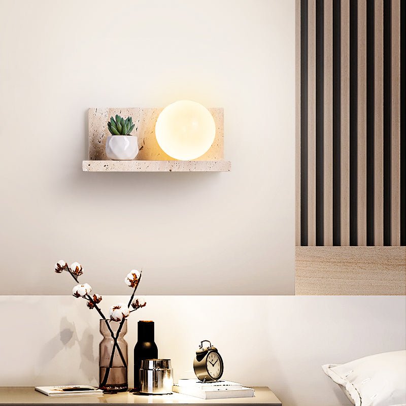 Vanthel Shelf Travertine Sconce