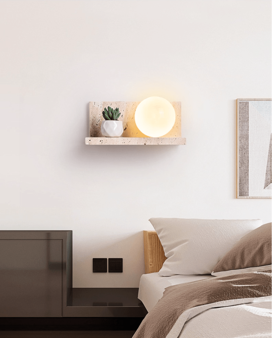 Vanthel Shelf Travertine Sconce