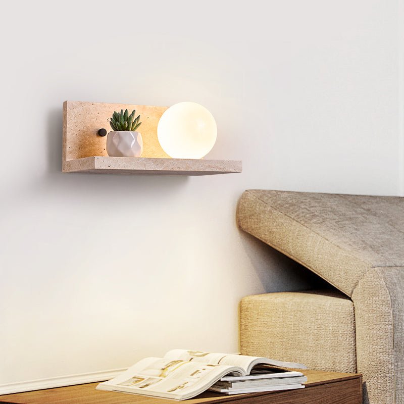 Vanthel Shelf Travertine Sconce