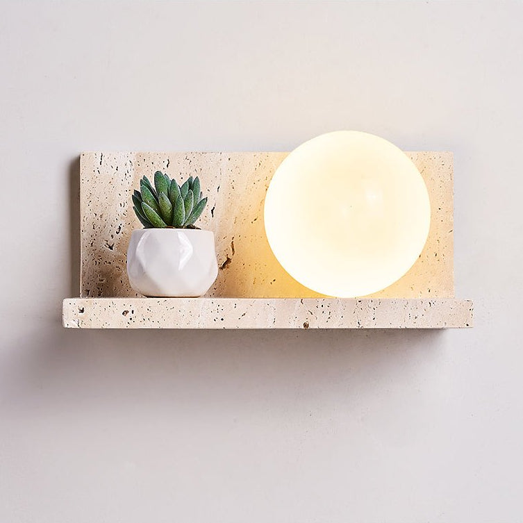 Vanthel Shelf Travertine Sconce