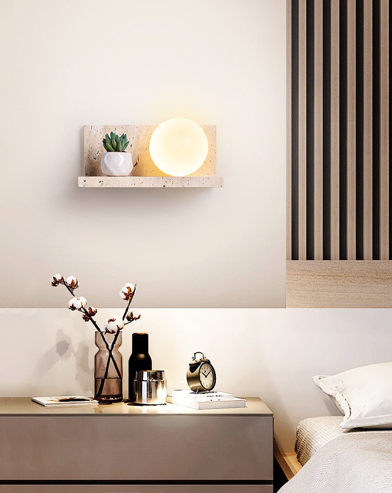 Vanthel Shelf Travertine Sconce